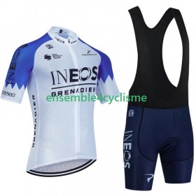 Tenue Maillot + Cuissard à Bretelles Ineos Grenadier 2023 Blanc